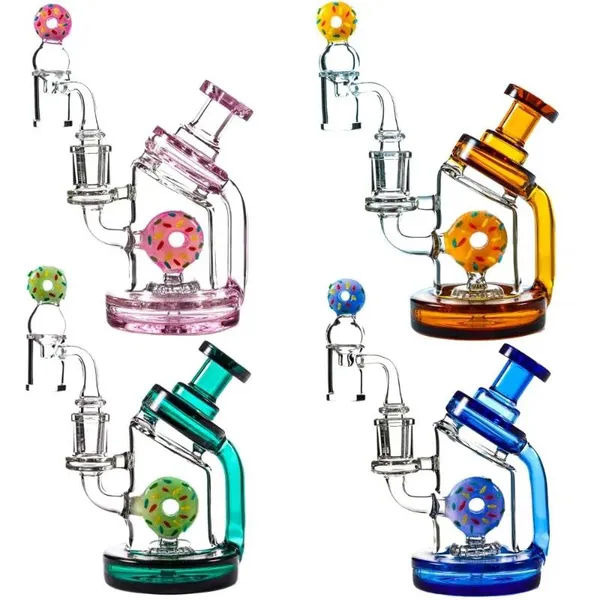 MKGlass TX32 Toxic Donut Recycler Rig 6″ Water Pipe