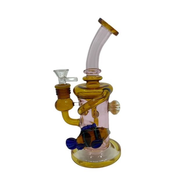 10" Fish Recyler Glass Water Pipe