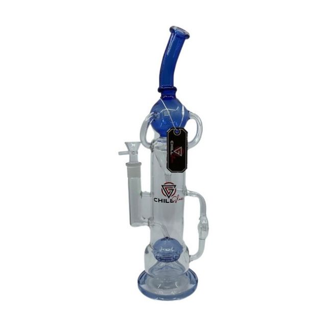 18.5" Chill Glass Water Pipe with Bubble and Percolator